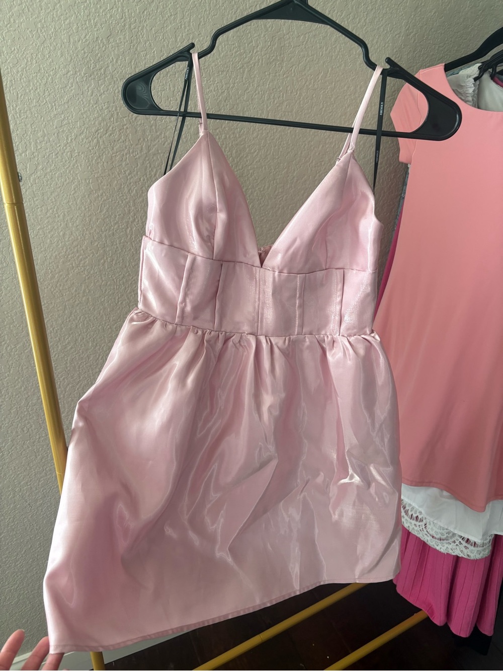 Forever 21 Light Pink Satin Cami Slip Dress